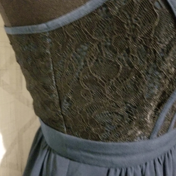 BCBGeneration Dress Womens Size 2 Maxi Boho Blue Black Lace - Picture 5 of 9